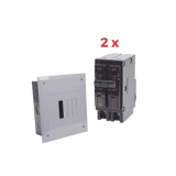 Kit Centro de Carga 4P para empotrar con 2 Interruptores Térmicos de 2 Polos, 20Amp 120/240Vca 10kA.
