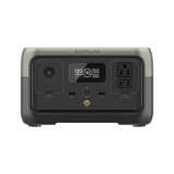 EcoFlow River 2 | Estación de Energía Portátil 256Wh Litio LFP / 2 AC 300 W (Max. 600W) / 1 USB-C 60W / 2 USB -A 12W / Cargador de Coche 8A a 12 o 24V / Conectividad WiFi y Bluetooth (App) / Carga Solar 110W Max.