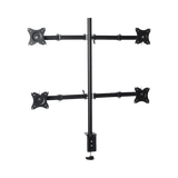 Montaje de Escritorio articulado para 4 monitores de 13 a 27" / Soporta hasta 15 kg / Vesa 75 x 75 / 100 x 100 / Acero