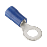 Terminal tipo ojo / 1 / 4 " / 16 - 14 AWG / Azúl / Paquete de 25 piezas.
