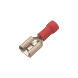 Terminal tipo hembra aislada 0.250 / 22 - 16 AWG / Rojo / Para baterías con teminal F1 / Paquete de 25 piezas.