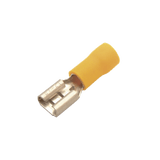 Terminal tipo hembra aislada 0.250 / 12 - 10 AWG / Amarillo / Para baterías con terminal F1 / Paquete de 25 piezas.
