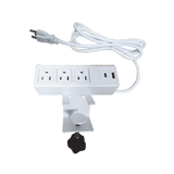 Tomacorriente para Escritorio / Cuenta con Bracket Ajustable a Diferentes Grosores / 3 Contactos 110VCA / 2 Contactos para Carga USB ( 1 contacto USB-A + 1 contacto USB-C )