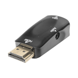 Adaptador (Convertidor) HDMI a VGA / HDMI Macho a VGA Hembra / Resolución 1920x1080 @ 60Hz / Adaptador de Audio de 3.5 mm / Chapado en Níquel