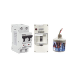 Kit de Centro de Carga Para Corriente Directa, Breaker de hasta 800 Vcc de 20 A con Supresor de Descargas Atmosféricas.