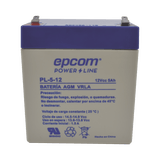 Batería 12 Vcc / 5 Ah / UL / Tecnología AGM-VRLA / Para uso en equipo electrónico Alarmas de intrusión / Incendio/ Control de acceso / Video Vigilancia / Terminales F1 / Cargador recomendado CHR-80.