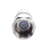 Conector F Macho Plegable, Con PIN para Cable RG-59, Cuerpo de Bronce Niquelado.