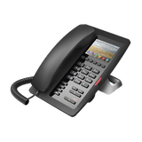 (H5 Color Negro) Teléfono IP Hotelero de gama alta, pantalla LCD de 3.5 pulgadas a color, 6 teclas programables para servicio rápido (Hotline), PoE