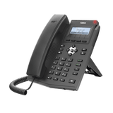 Teléfono IP empresarial para 2 lineas SIP con pantalla LCD, Puertos Gigabit, Códec Opus, conferencia de 3 vías, PoE.