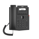 Teléfono IP empresarial para 2 lineas SIP con pantalla LCD, Puertos Gigabit, Códec Opus, conferencia de 6 vías, PoE.