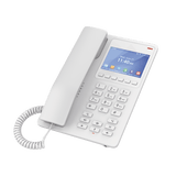 Teléfono IP Hotelero con pantalla LCD a color, 2 líneas SIP con 2 cuentas, codec Opus, IPV4/IPV6, color blanco, con gestión en la nube GDMS