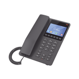 Teléfono IP WiFi Hotelero con pantalla LCD a color, 2 líneas SIP con 2 cuentas, codec Opus, IPV4/IPV6, color negro, con gestión en la nube GDMS