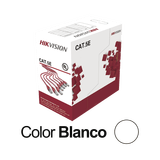 Bobina de Cable UTP 305 Metros / Cat5E (24 AWG) / Color Blanco / PVC (CM) / Uso en Interior / 100% Cobre / Aplicaciones de CCTV y Redes de Datos