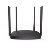 Router Inalámbrico WISP Gigabit / Hasta 1200 Mbps / Doble Banda AC (2.4 GHz y 5 GHz) / 3 Puertos LAN 10/100/1000 Mbps + 1 Puerto WAN 10/100/1000 Mbps / 4 Antenas Externas Omnidireccional de 5 dBi / Interior