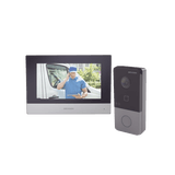 Kit de Videoportero IP Poe Estandar con llamada a App de Smartphone (HikConnect) / Apertura con tarjeta MIFARE / Frente de calle IP65 / Soporta 1 Departamento