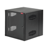 Gabinete AccessPlus de Montaje en Pared de 19in, Rieles Numerados y Roscados #10-32, Puerta con Ventana de Seguridad, 600 mm de Ancho, 637 mm de Profundidad, 19 UR, Color Negro