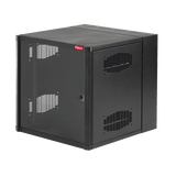 Gabinete AccessPlus de Montaje en Pared de 19in, Rieles Numerados y Roscados #10-32, Puerta con Ventana de Seguridad, 600 mm de Ancho, 762 mm de Profundidad, 19 UR, Color Negro