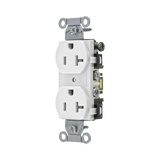 Contacto Dúplex 20 A, 125 V, 2 Polos, 3 Hilos, Cableado Posterior y Lateral, Color Blanco (Nema 5-20R).