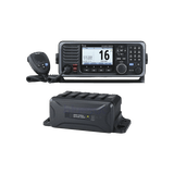 Radio Móvil Marino en banda de VHF con convertidor de corriente PS310. Rx: 156.025-162.000, Tx: 156.025-161.600 MHz, cumple con GMDSS bajo el requerimiento de SOLAS, pantalla de 4.3 pulgadas.Incluye micrófono y kit de montaje.