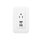 Contacto Sencillo de 15 A/ 127 V CA y 2 Conectores USB de 5 V CD 2A / Color Blanco.