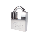 Candado de acero con Guarda Anti Palanca/ Acabado en Cromo Satinado / Doble Cerrojo / Medida 70 mm/ Nivel de seguridad 7/ 4 Llaves Abloy.