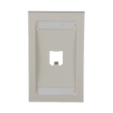 Placa de Pared Vertical Ejecutiva, Salida Para 1 Puerto Mini-Com, Con Espacios Para Etiquetas, Color Blanco Mate