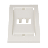 Placa de Pared Vertical Ejecutiva, Salida Para 2 Puertos Mini-Com, Con Espacios Para Etiquetas, Color Blanco Mate