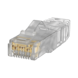 Plug RJ45 Cat6A, Para Cable UTP de Calibre 26 AWG, Chapado en Oro de 50 micras, Paquete de 100 piezas
