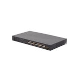 Switch PoE de 24 Puertos Gigabit 802.3af/at con Modo Extendido 250 m, 2 Puertos SFP 1000SX , Pantalla LCD para Configuración Básica, Hasta 300 W para PoE