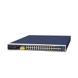 Switch Industrial Capa 3, 24 Puertos Gigabit PoE 802.3af/at, 4 Puertos SFP 1 G, 4 Puertos SFP de 10 G