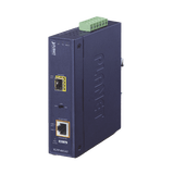 Convertidor de Medios PoE Industrial, Puerto SFP 1000BASE-SX/LX a Puerto RJ45 Gigabit con Salida PoE 802.3at (Hasta 30 W).