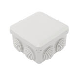 Caja Derivación-Conexión de Plástico (89 X 89 X 50 mm) con 7 Glándulas de Goma. Para Instalaciones Comerciales, Residenciales e Industriales. Cerrado a Presión.