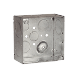 Caja Cuadrada Galvanizada de 4" x 4"/ Profundidad de 2 1/8" /8 Entradas 1", 3 Entradas 1/2" y 2 Entradas 3/4"/ Soldada.