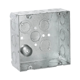 Caja Cuadrada 4 11/16 x 4 11/16"/ Profundidad de 2- 1/8"/ Cuenta 1 Entrada de 1/2" y 15 TKO (1/2"-3/4").