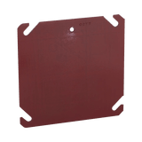Tapa Cuadrada Para Caja Galvanizada de 4" / Color Rojo.