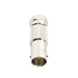 Adaptador en Línea para Video, de Conector BNC Hembra a F Macho, 75 Ohm, Níquel/ Oro/ Delrin.