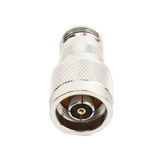 Adaptador en Línea, de Conector N Macho Inverso a N Hembra, Níquel/ Oro/ Teflón.