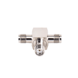 Adaptador en Forma T, de Triple Conectores SMA Hembra, Níquel/ Oro/ Teflón.