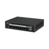 Switch PoE hasta 120W, no administrable, con 10 puertos 10/100/1000 Mbps Monitorearle en la Nube