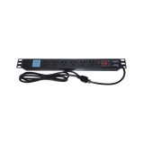 Tomacorriente Horizontal (PDU) de 6 contactos (NEMA 5-15R) + 2 USB para instalación en Rack de 19", 1UR, 125 Vca/ 15 A (THE0040091001001)