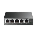Switch PoE No Administrable de Escritorio / 5 puertos 10/100 Mbps / 4 puertos PoE af / Presupuesto 41 W / Modo extensor PoE hasta 250 metros / Calidad video prioritaria