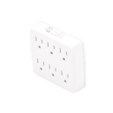 Multicontacto para pared con 6 contactos color blanco,125 V /15 A