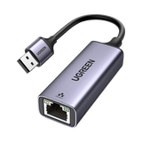 Adaptador de Red USB-A 3.0 a RJ45 /Admite 10/100/1000 Mbps / Caja de Aluminio / Longitud del cable 10 cm