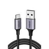 Cable USB-A a USB-C | 1 Metro | Transferencia de datos de 480 Mbps | Carga Rápida | QC 4.0/3.0/2.0 | FPC | AFC | Protección Integrada | Caja de Aluminio | Nylon Trenzado | Color Negro.