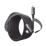 Cable USB-C a USB-C (Cable Link) | 5 metros (16 pies) | Transferencia de Alta Velocidad | Carga Rápida | Un Extremo Angulado | Caja de Aluminio | Nylon Trenzado.