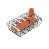 Conector de empalme compacto para todo tipo de conductores transparente para 5 conductores.
