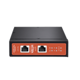 Inyector PoE Industrial / DC entrada 12-57V / PoE salida de Hasta 90W / Carcasa de Metal / Riel DIN / Aplicaciones CCTV