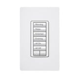 (RadioRA2) Teclado seetouch 6 botones, 2 botones subir/bajar, programe escenas diferentes en cada botón.