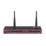 Router Board, 10 Puertos Ethernet, 1 Puerto SFP, Wi-Fi de Gran Cobertura 2.4 GHz Antenas de 4 dBi, hasta 1 Watt de potencia