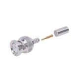 Conector BNC Macho de Anillo Plegable para Cable LMR-195, RG-58/U, RG-142, Níquel/ Oro/ Teflón.